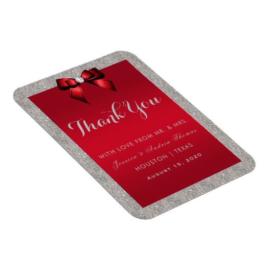 Magnet Flexible Elégant Ruby Rouge, Mariage Parties scintillant ar (Côté Droit)