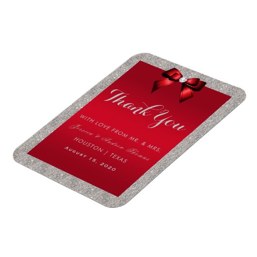 Magnet Flexible Elégant Ruby Rouge, Mariage Parties scintillant ar (Côté Gauche)
