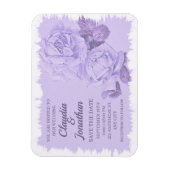 Magnet Flexible Elégant rustique bleu rose floral mariage (Vertical)