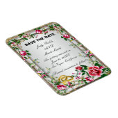 Magnet Flexible Élégant Rustique Roses Rouges Enregistrer L'Aimant (Côté Droit)