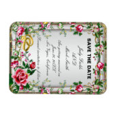 Magnet Flexible Élégant Rustique Roses Rouges Enregistrer L'Aimant (Horizontal)