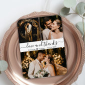 Magnet Flexible Élégant Script 3 Photo Collage Mariage Merci