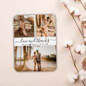 Magnet Flexible Élégant Script 3 Photo Collage Mariage Merci M