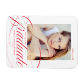 Magnet Flexible Élégant script de calligraphie rouge (Horizontal)