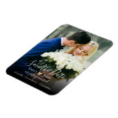 Magnet Flexible Élégant Script Enregistrer La Date Flexible Photo (Côté Gauche)