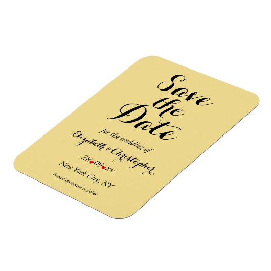 Magnet Flexible Élégant Script Gold Noir Mariage Enregistrer La Da (Côté Gauche)