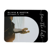 Magnet Flexible Élégant Script Mariage Moderne Enregistrer La Date (Horizontal)