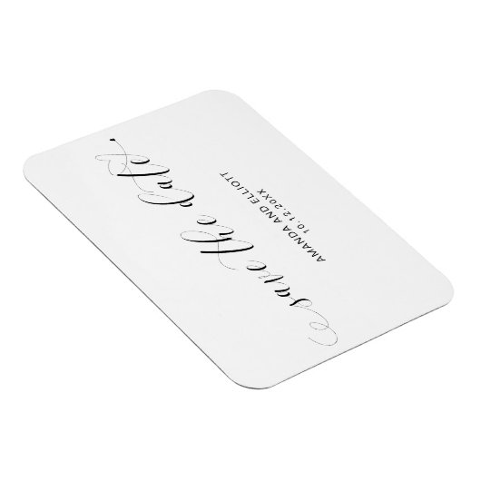 Magnet Flexible Élégant Script mignon Mariage de coeur Enregistrer (Côté Droit)