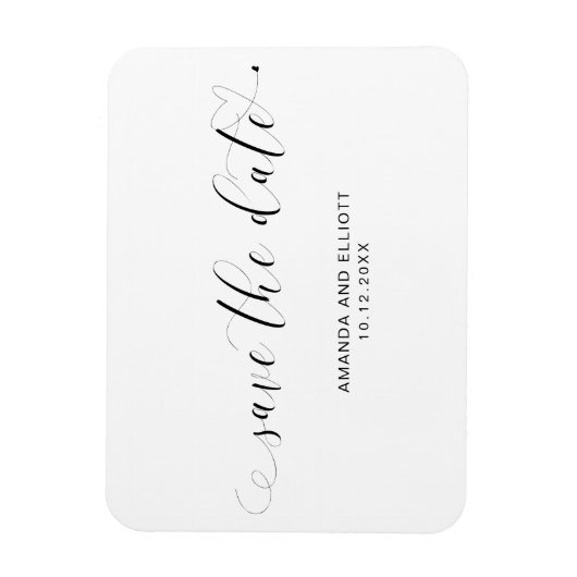 Magnet Flexible Élégant Script mignon Mariage de coeur Enregistrer (Vertical)