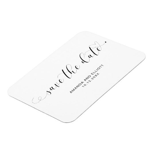 Magnet Flexible Élégant Script mignon Mariage de coeur Enregistrer (Côté Gauche)