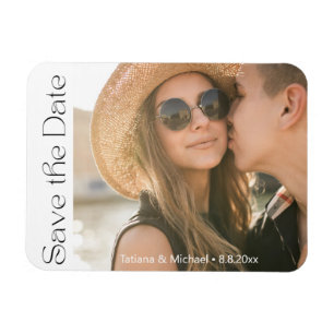 Magnet Flexible élégant script moderne minimal photo save the date