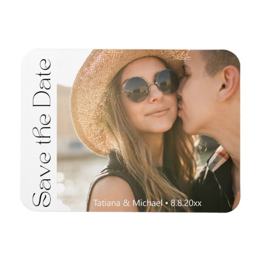 Magnet Flexible élégant script moderne minimal photo save the date (Horizontal)