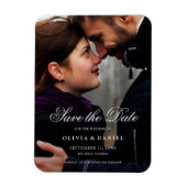 Magnet Flexible Élégant script photo personnalisée Enregistrer le  (Vertical)