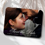 Magnet Flexible Élégant script photo personnalisée Enregistrer le<br><div class="desc">Photo enregistrer la date magnets mariages.</div>