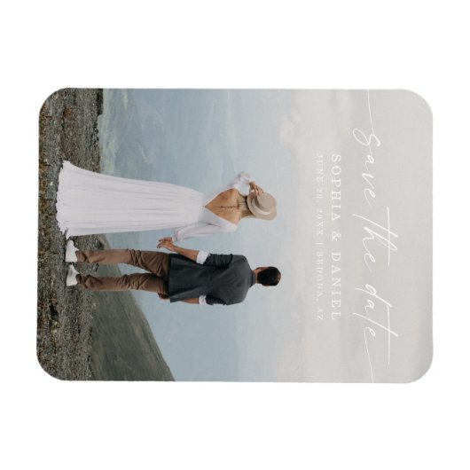 Magnet Flexible Élégant Script Wedding Enregistrer La Date (Horizontal)