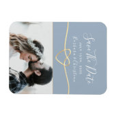 Magnet Flexible Élégant Script Wedding Enregistrer La Date Invitat (Horizontal)