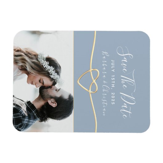 Magnet Flexible Élégant Script Wedding Enregistrer La Date Invitat (Horizontal)