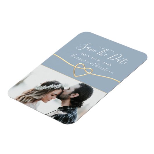 Magnet Flexible Élégant Script Wedding Enregistrer La Date Invitat (Côté Gauche)