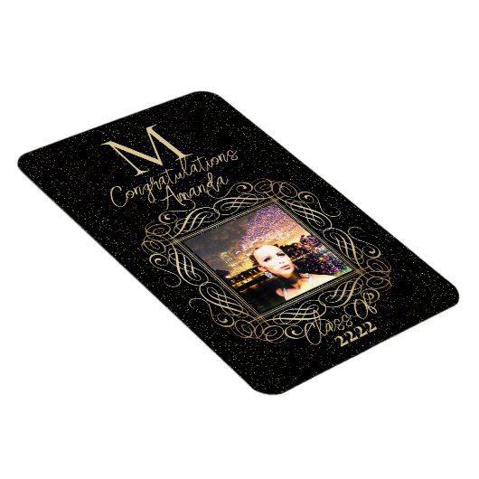 Magnet Flexible Elegant Scroll + Gold Dots Congratulation Class of (Côté Droit)