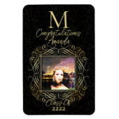 Magnet Flexible Elegant Scroll + Gold Dots Congratulation Class of (Vertical)