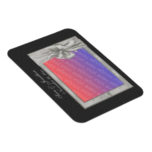 Magnet Flexible Elegant Silver Photo Frame Personalized Wedding (Côté Droit)