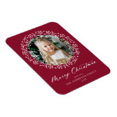 Magnet Flexible Élégant Snowflake Wreath Cranberry Photo (Côté Droit)