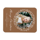 Magnet Flexible Élégant Snowflake Wreath Gingerbread Photo (Horizontal)
