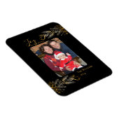 Magnet Flexible Elégant Unique Gold Black Joy Photo de Noël (Côté Droit)