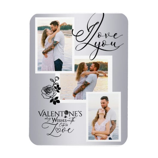 Magnet Flexible Elegant Valentine’s Day Photo Collage (Vertical)