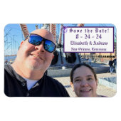 Magnet Flexible Elegant Violet Enregistrer la date Flexible Photo  (Horizontal)