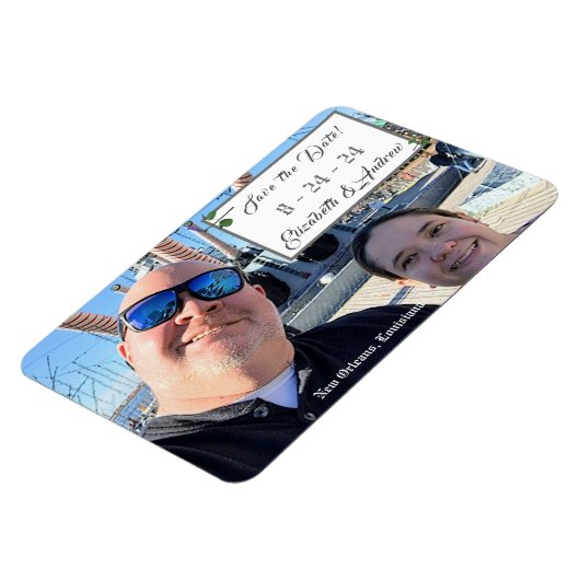 Magnet Flexible Elegant Violet Enregistrer la date Flexible Photo  (Côté Gauche)