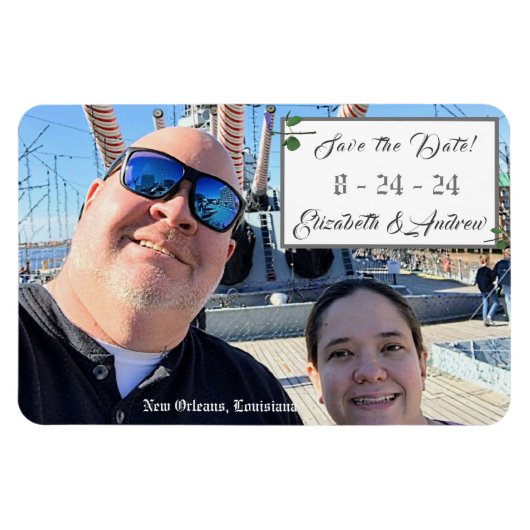 Magnet Flexible Elegant Violet Enregistrer la date Flexible Photo  (Horizontal)