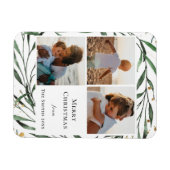 Magnet Flexible Elégante aquarelle de feuillage vert or Confetti (Horizontal)