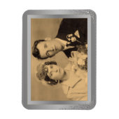 Magnet Flexible Elégante bordure argent image personnalisée (Vertical)