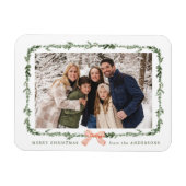 Magnet Flexible Elégante Bow Rouge Vert Garland Photo de vacances (Horizontal)