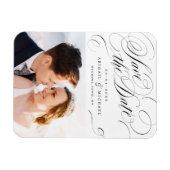 Magnet Flexible Élégante calligraphie classique photo save the dat (Horizontal)