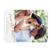 Magnet Flexible Élégante calligraphie or Enregistrer la photo Date (Horizontal)