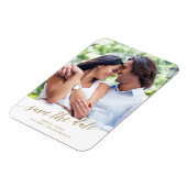 Magnet Flexible Élégante calligraphie or Enregistrer la photo Date (Côté Gauche)