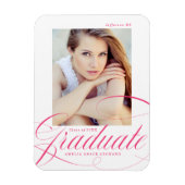 Magnet Flexible Élégante calligraphie rose chaud (Vertical)