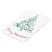 Magnet Flexible Élégante calligraphie rouge et verte Arbre de Noël (Côté Gauche)
