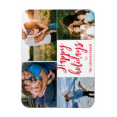 Magnet Flexible élégante fête joyeuse rouge 4 photos collage (Vertical)