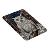 Magnet Flexible Élégante forêt d'hiver de chouette blanche boho (Côté Droit)