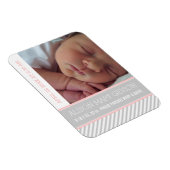Magnet Flexible Élégante naissance d'une petite fille rose, gris r (Côté Droit)