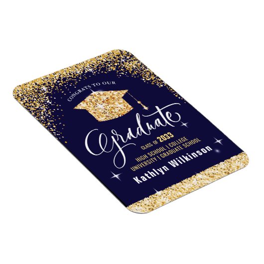 Magnet Flexible Élégante Parties scintillant d'or Sparkling Gradua (Côté Droit)