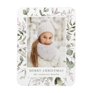 Magnet Flexible Élégante photo de feuillage hivernal et de neiges