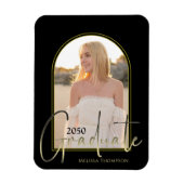 Magnet Flexible Élégante photo Gold Graduate Script Black Arch (Vertical)