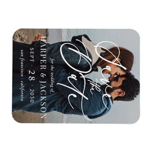 Magnet Flexible Élégante photo simple Enregistrer le script de dat (Horizontal)