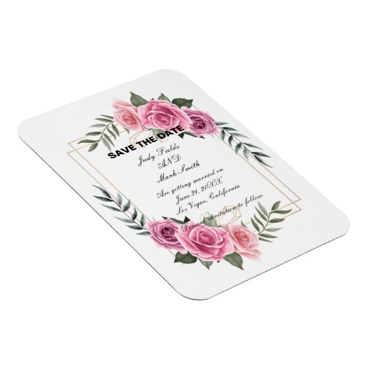 Magnet Flexible Élégante Rose Géométrique Enregistrer L'Aimant Dat (Côté Droit)