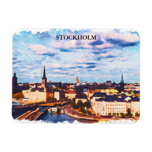 Magnet Flexible Elégante Stockholm Suède Panorama Ville Vue