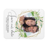 Magnet Flexible Elégante verdure photo mariage Enregistrer la date (Horizontal)